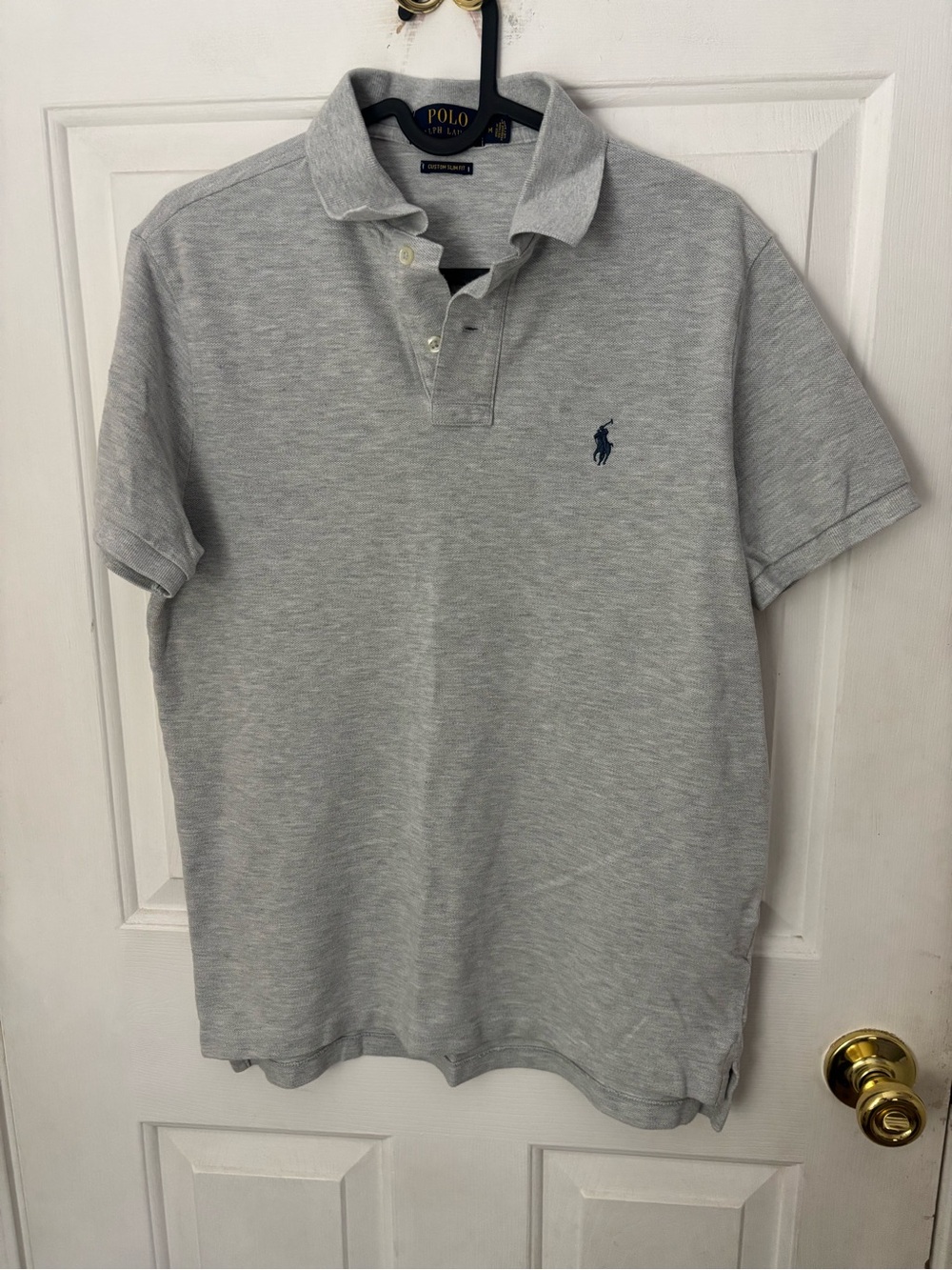Ralph Lauren Light Gray Men’s Polo with Navy Pony